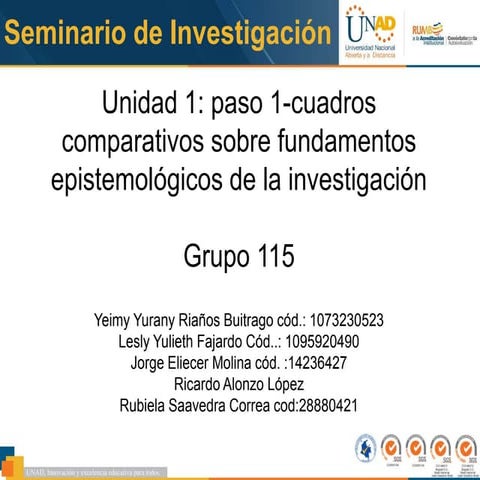 Cuadros Comparativos Fundamentos Epistemológicos de la Investigación