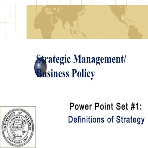 Power point set 001  definitions of strategy spring 2009
