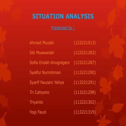 situation analysis in planed curriculum project