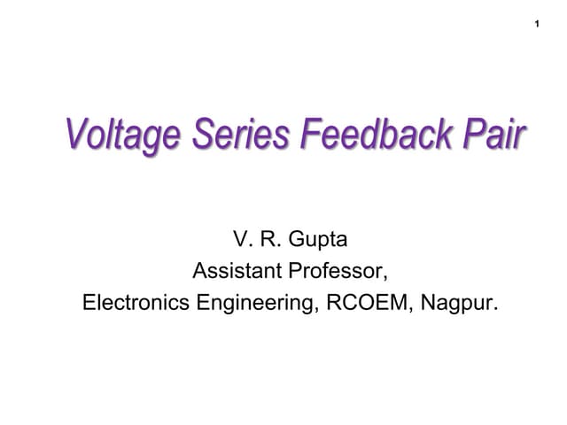 Voltage series feedback pair