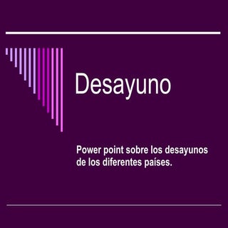 Power Point Sobre El Desayuno