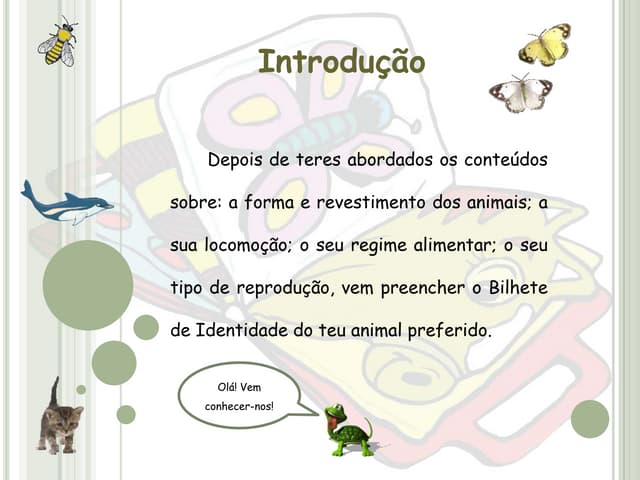 Powerpoint sobre os animais