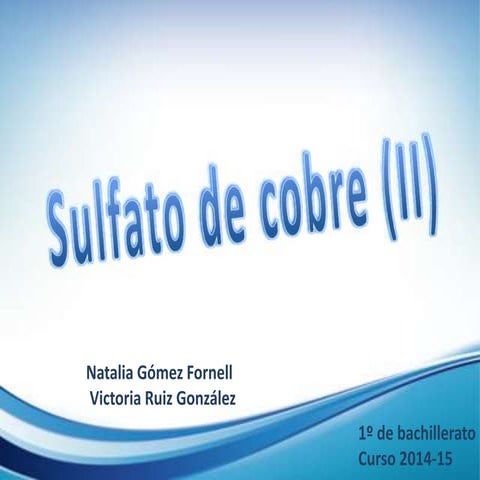 Cristalización Sulfato de Cobre (II)