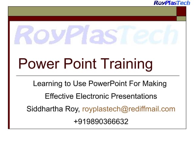 Powerpoint Training - Ten golden rules for making effective Presentations