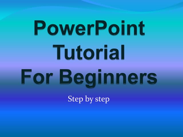 Power point tutorial