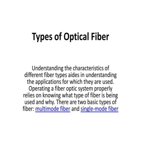 Powerpoint types of optical fiber