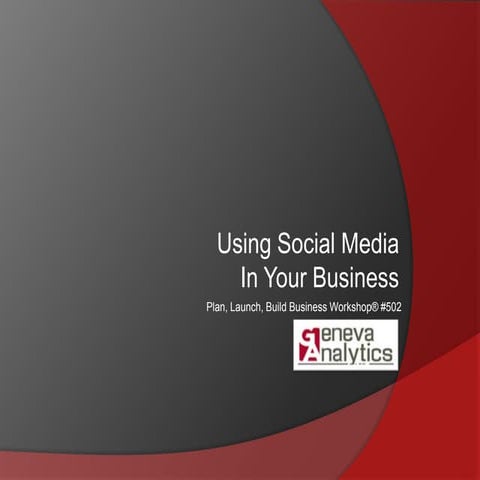 Power Point  Using Social Media In Your Business