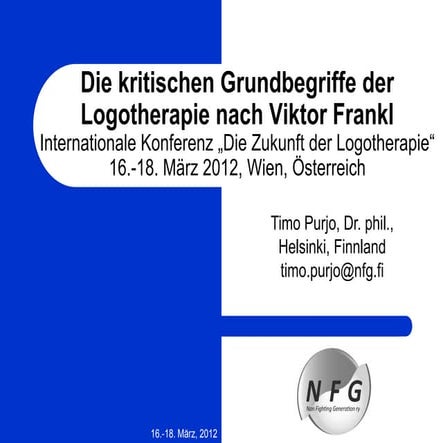 Die kritischen Grundbegriffe der Logotherapie nach Viktor Frankl | PDF
