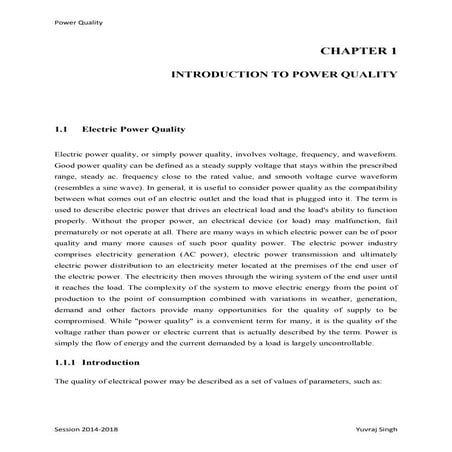 report on the Power quality