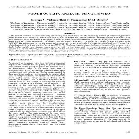 Power quality analysis using lab view