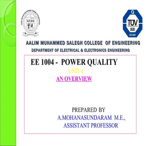 Power quality unit i ANNA UNIVERSITY SYALLABUS