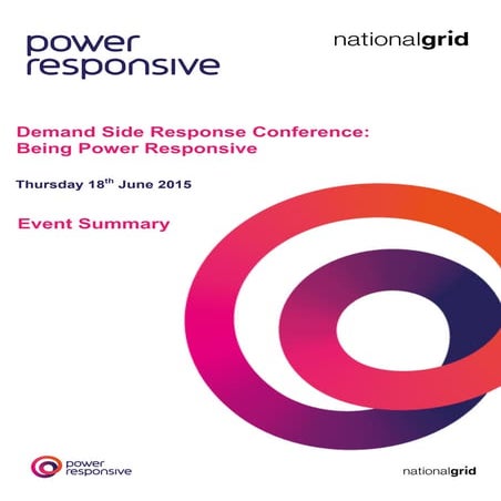 Power Responsive DSR Conference 18th June - Summary Paper