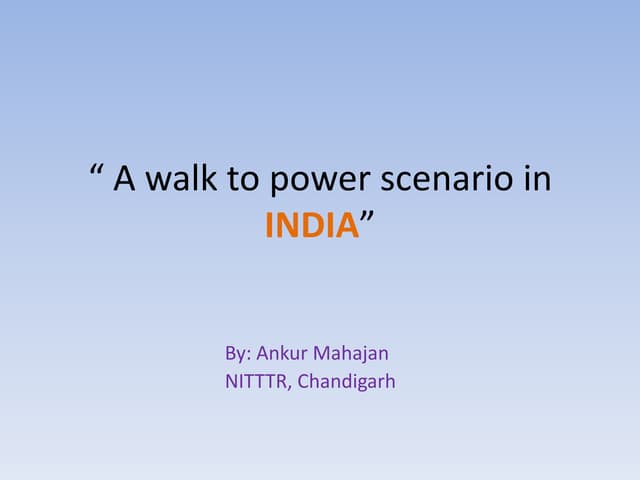 Power scenario in india