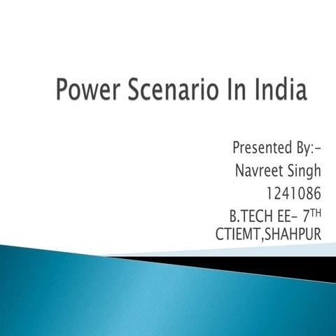 Power scenario in india ppt