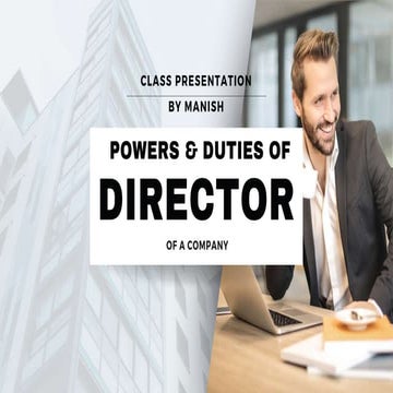 powers & duties of of a company director under Indian law