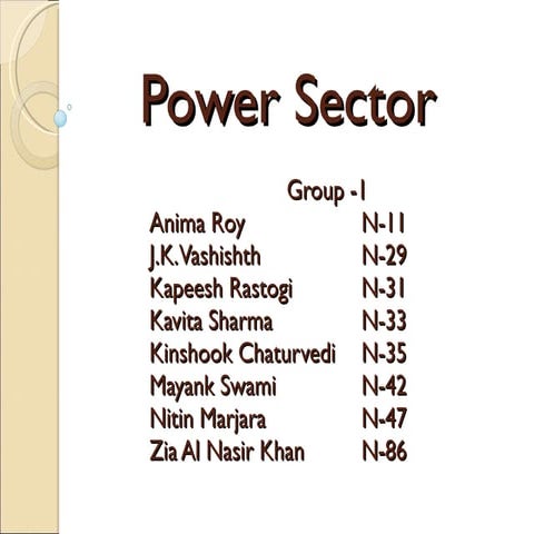 Power sector mis