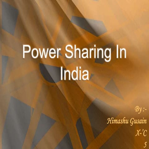 Power sharing in india