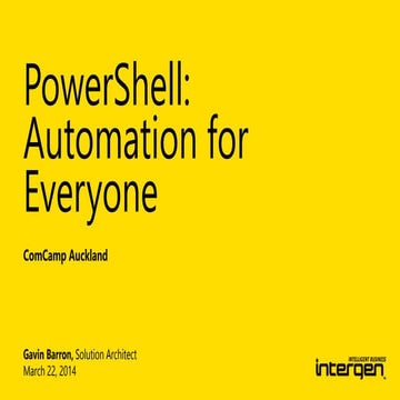 PowerShell: Automation for Everyone | PPT
