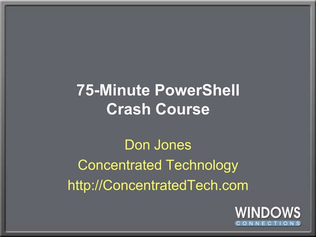 PowerShell crash course