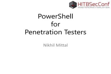 Workshop: PowerShell for Penetration Testers
