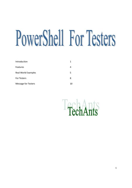 Power Shell For Testers