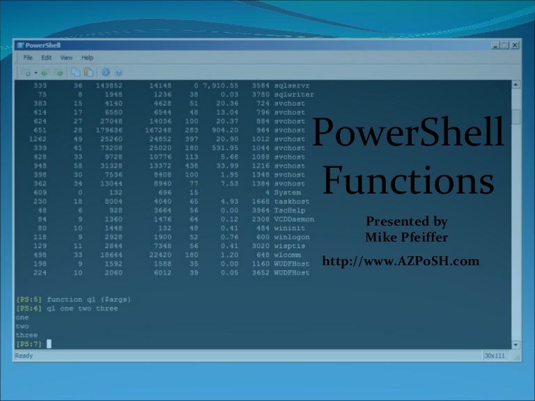 Powershell functions