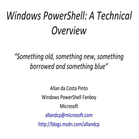 PowerShell Technical Overview | PPT