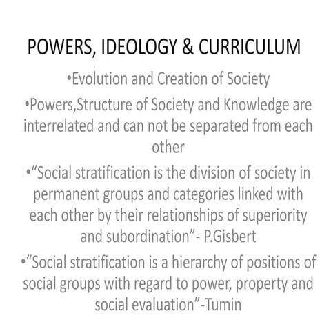 Powers, ideology &amp; curriculum