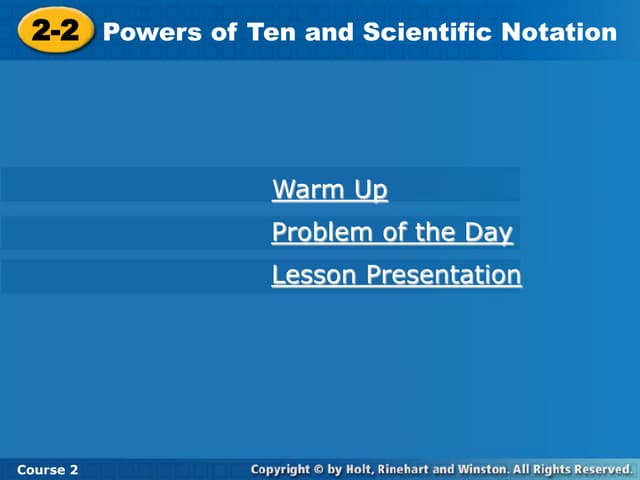 Powers of 10