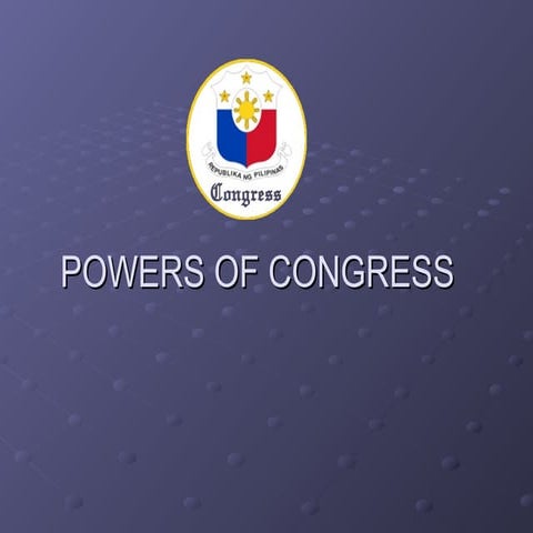 Basic Consti Law for Undergrads: Powers of congress