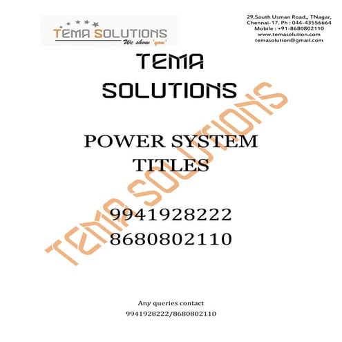 IEEE Power systems Project Titles 2015