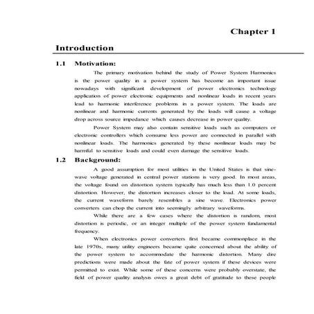 Power system harmonics