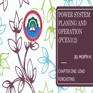 Power system planing and operation (pce5312) chapter one