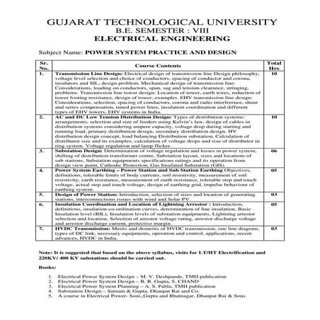 Power system practice and design