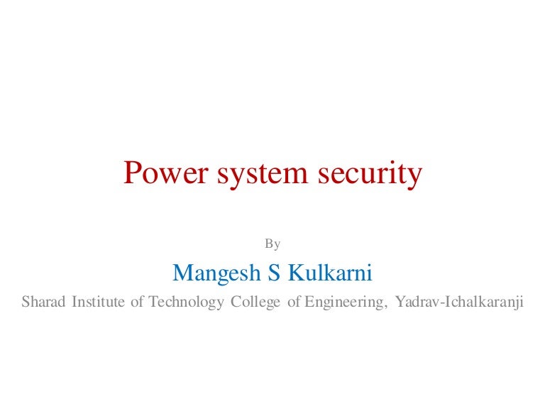 Power system security