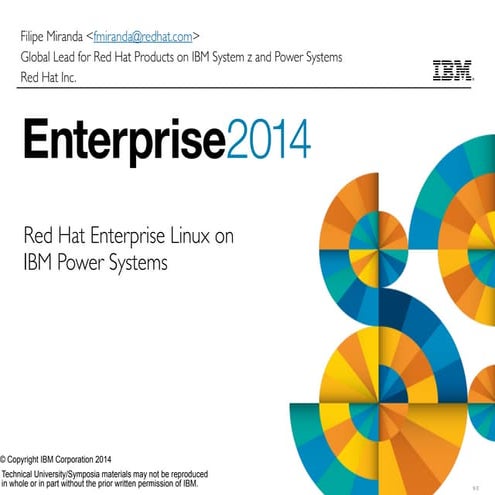 Red Hat for Power Systems IBM Enterprise2014 Las Vegas