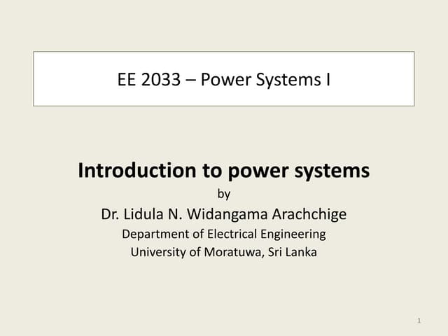 Power Systems I Introduction To Power Systems New Pptx Power Systems I Introduction To Power Systems New Pptx