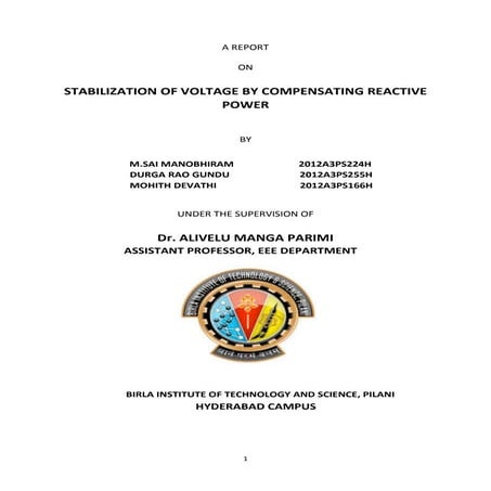 voltage stability by compensating reactive power