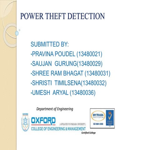 Power theft detection