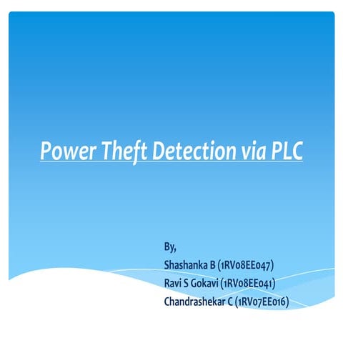 Power theft detection via plc