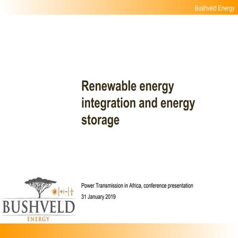 Renewable energy integration and energy storage 