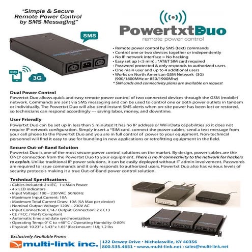 Powertxt Duo SMS Power Controller