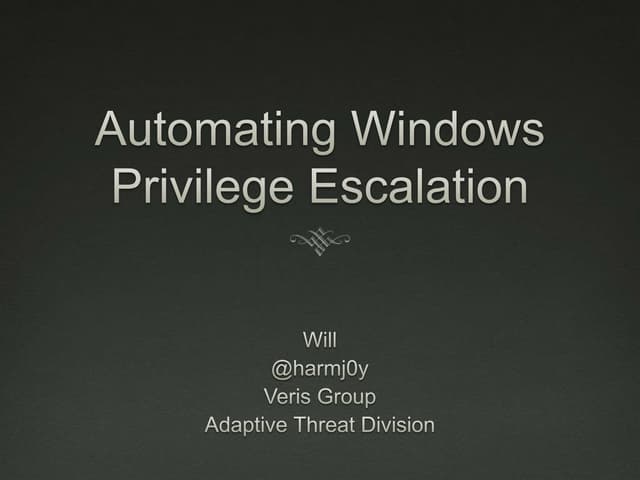 PowerUp - Automating Windows Privilege Escalation