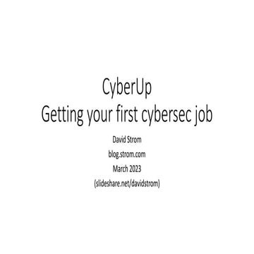 Getting Your First Cybersecurity Job
