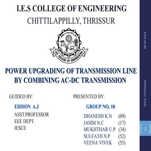 Power upgrading of Transmission Line by Simultaneous AC DC transmission