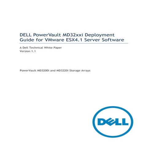 Power vault md32xxi deployment guide for v mware esx4.1 r2