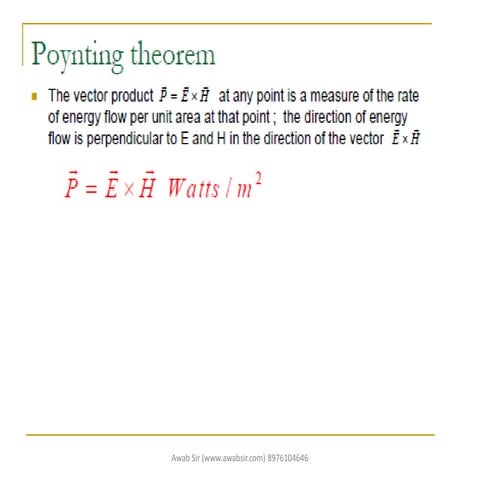 Poynting theorem WTP