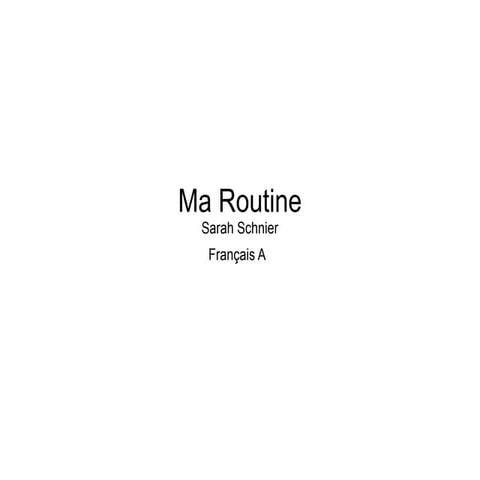 Ma Routine | ODP