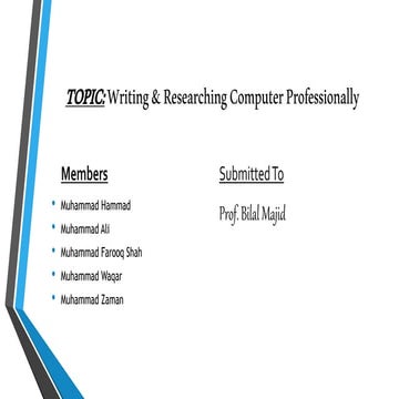 Writing & research Computer Professionly