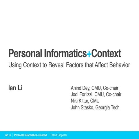 A Stage-Based Model of Personal Informatics Systems (Handout) | PDF
